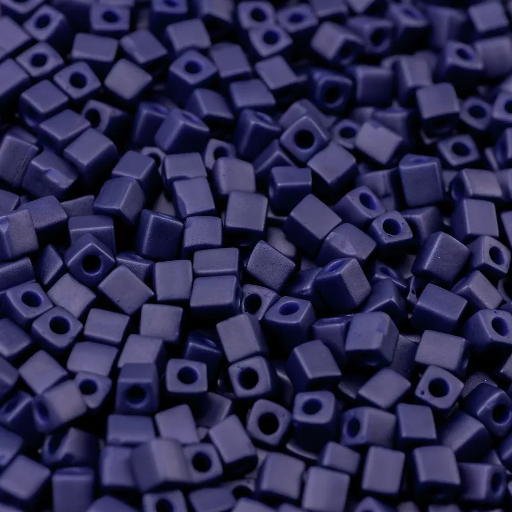 Matte Metallic Royal Blue Miyuki Cube Bead