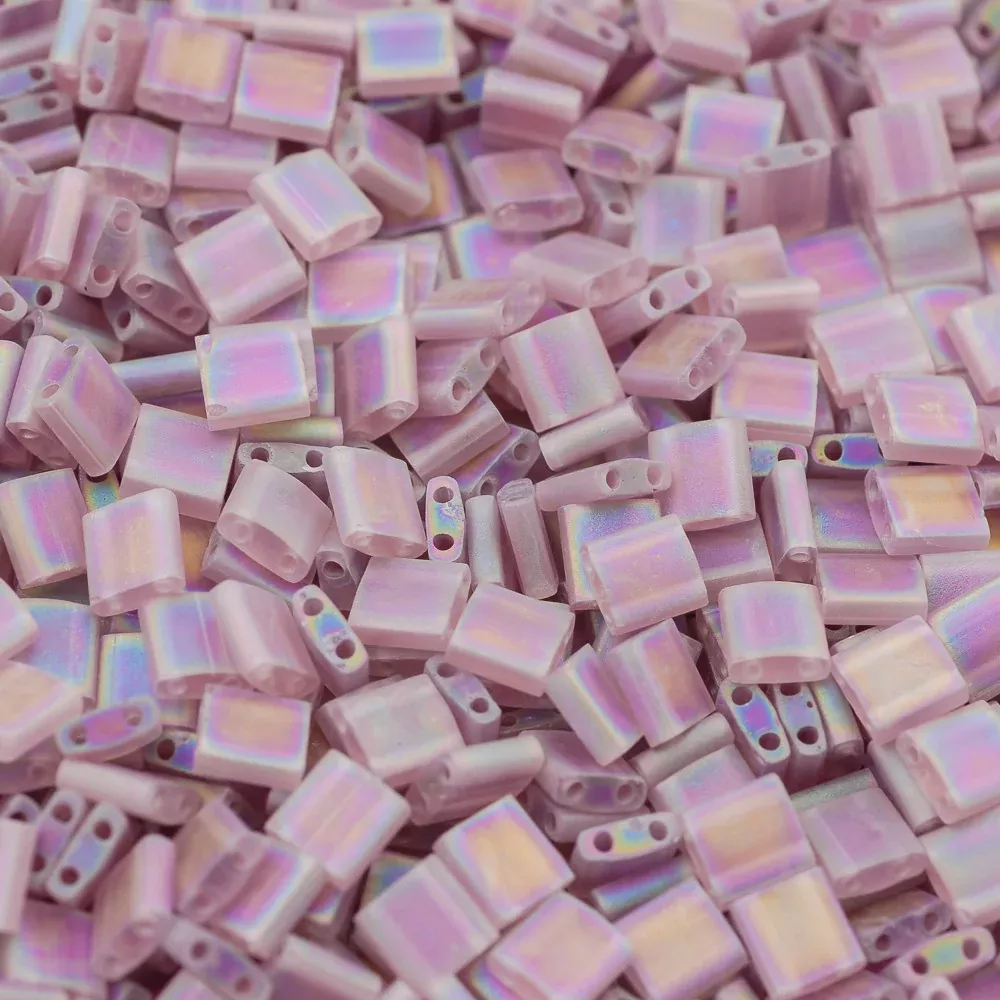 Matte Transparent Smoky Amethyst AB Miyuki Tila Bead