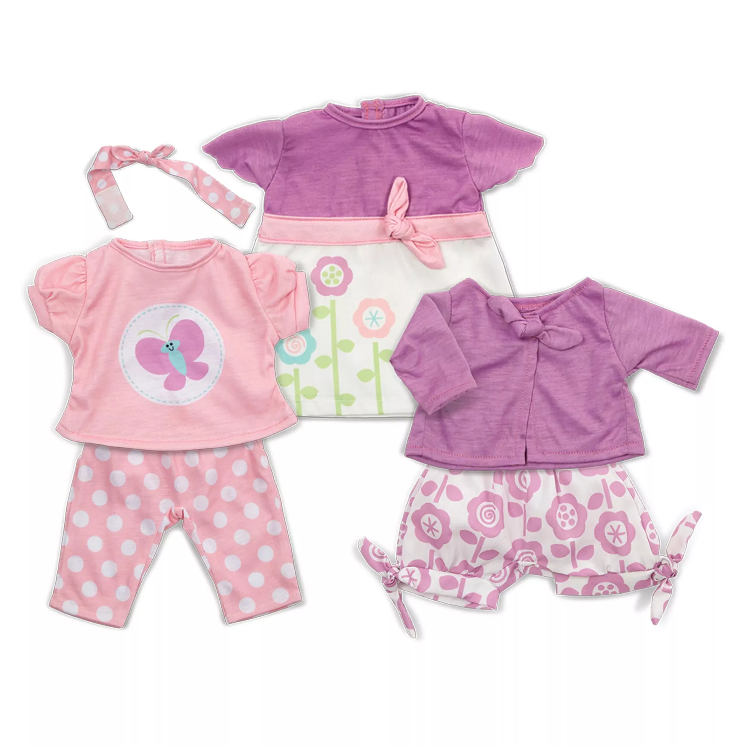Melissa & Doug 6-Piece Doll Clothing Set for 12-18 Inch Dolls Multi