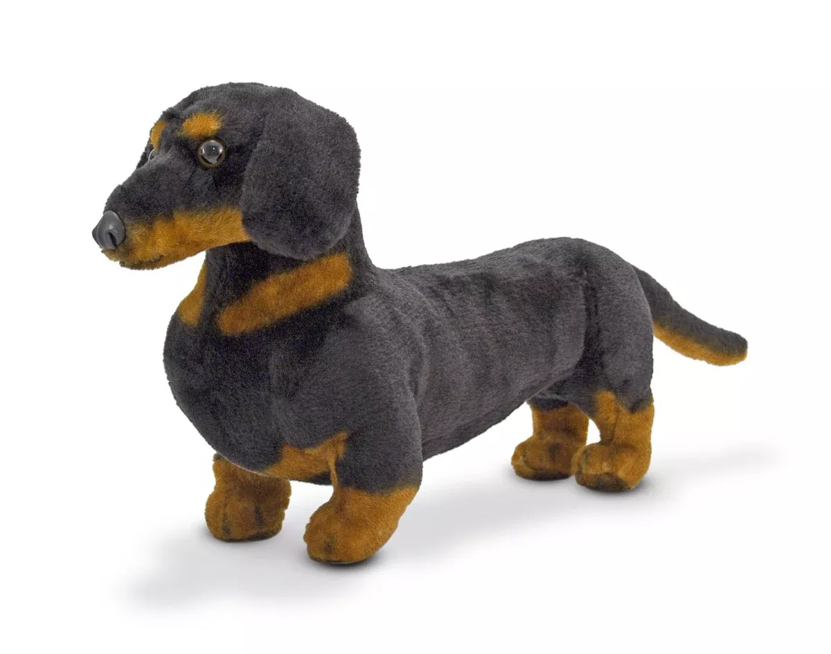 Melissa & Doug Dachshund Stuffed Animal, Black & Tan, 16"