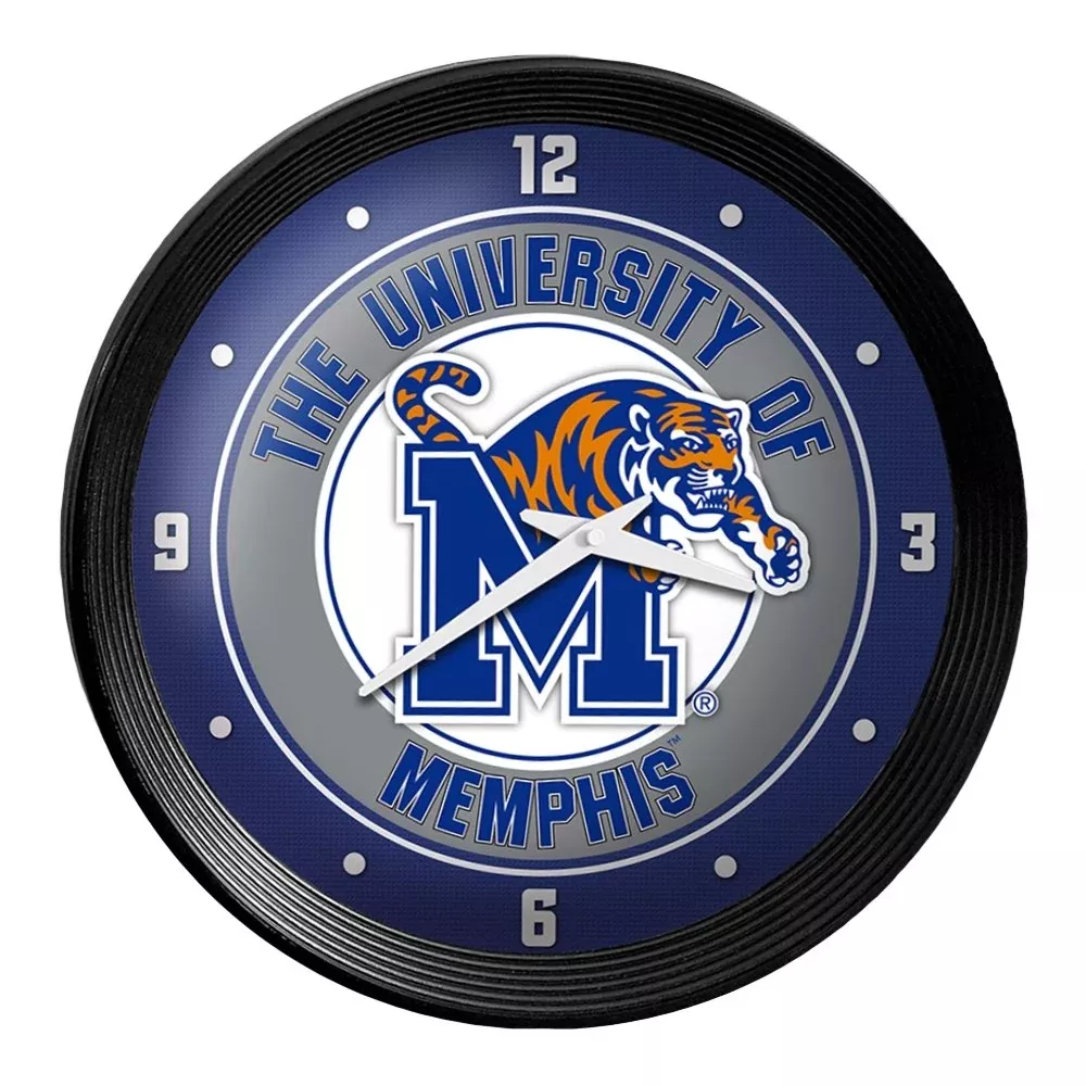 Memphis Tigers: Ribbed Frame Wall Clock