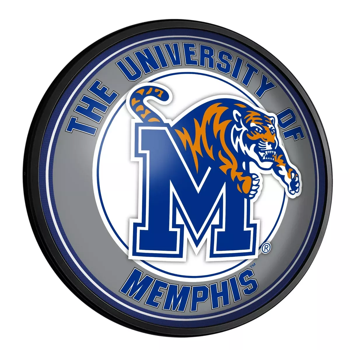 Memphis Tigers: Round Slimline Lighted Wall Sign