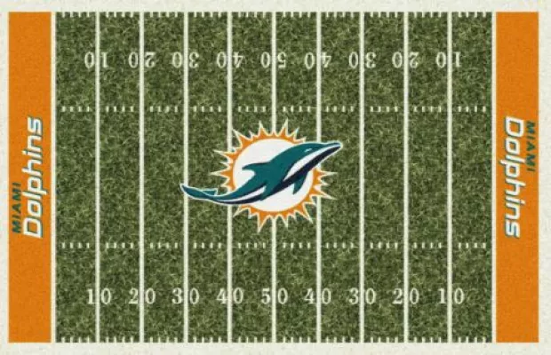Miami Dolphins Homefield Rug Multiple Sizes For Sale – Game Room Gorilla