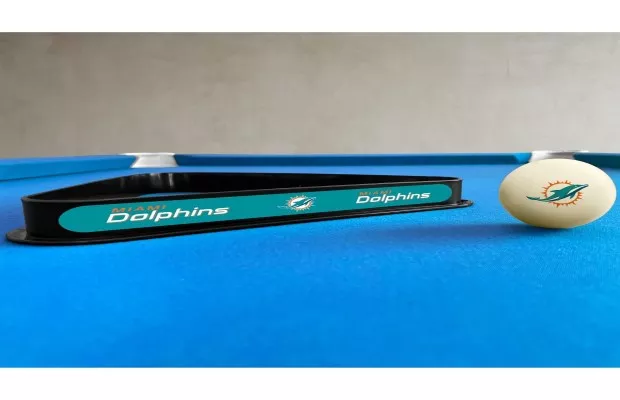 Miami Dolphins Plastic 8-Ball Rack For Sale – Game Room Gorilla