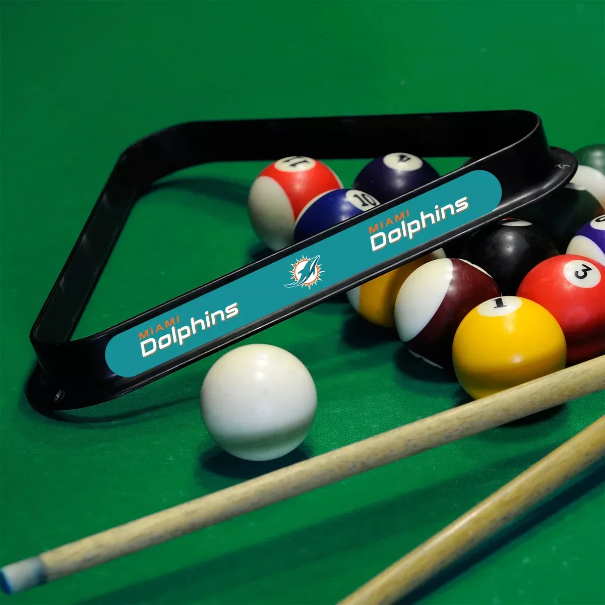 Miami Dolphins Plastic 8-Ball Rack