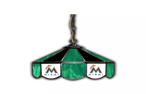 Miami Marlins 14 Inch Stained Glass Pub Light For Sale – Game Room Gorilla