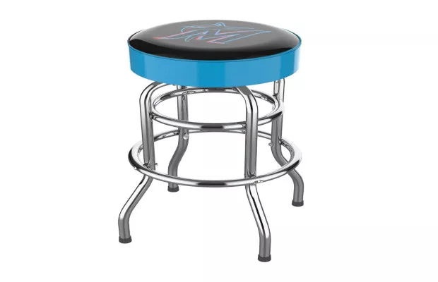 Miami Marlins Chrome Bar Stool For Sale – Game Room Gorilla