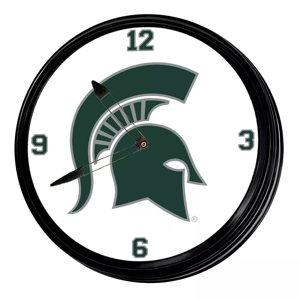 Michigan State Spartans: Retro Lighted Wall Clock