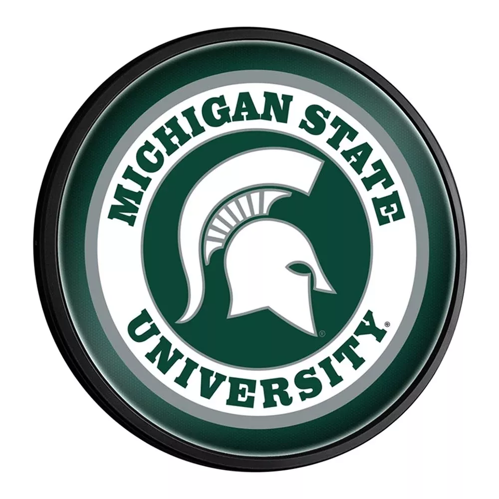 Michigan State Spartans: Round Slimline Lighted Wall Sign