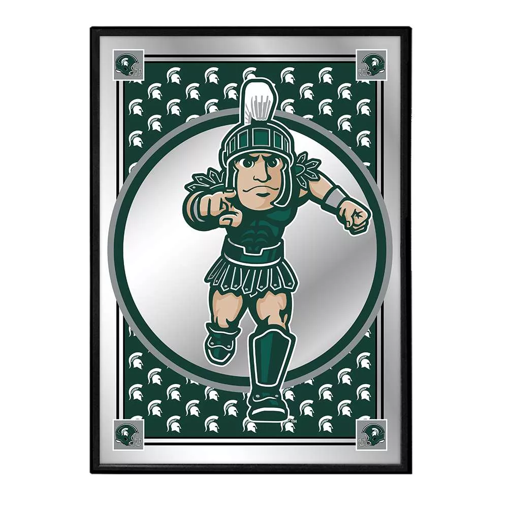 Michigan State Spartans: Team Spirit, Sparty - Framed Mirrored Wall Sign