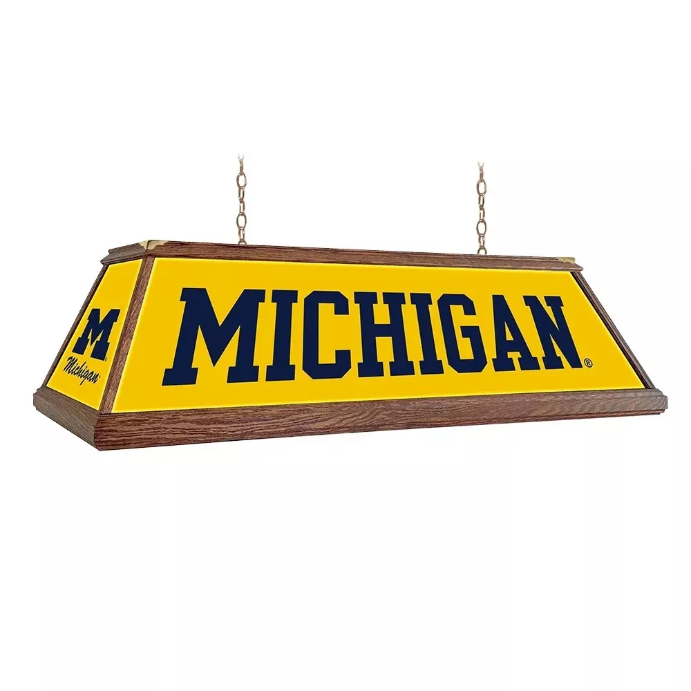Michigan Wolverines: Premium Wood Pool Table Light
