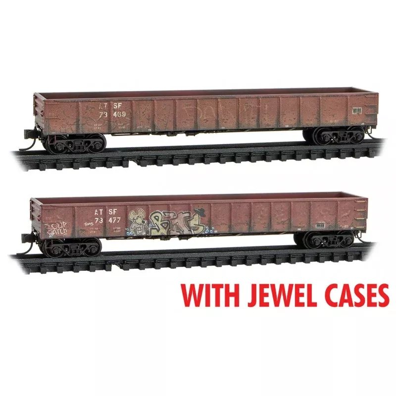 Micro Trains Line N Atchison, Topeka & Santa Fe Rd# 73469, 73477 Weath