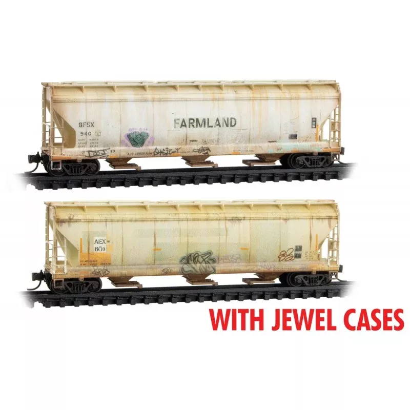 Micro Trains Line N Scale Agribusiness weathered 2 Pack - Jewel Case -