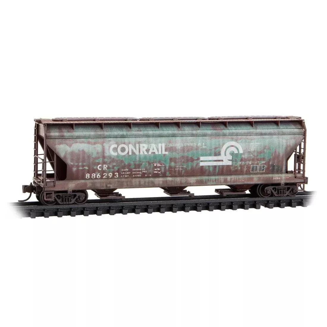 Micro Trains N Conrail ex-Penn Central ex-NYC 2-Bay Covered Hopper RD#