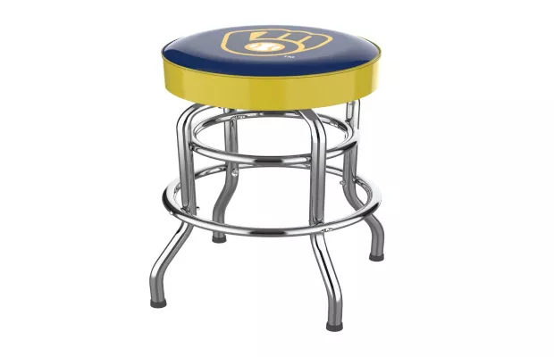 Milwaukee Brewers Chrome Bar Stool For Sale – Game Room Gorilla