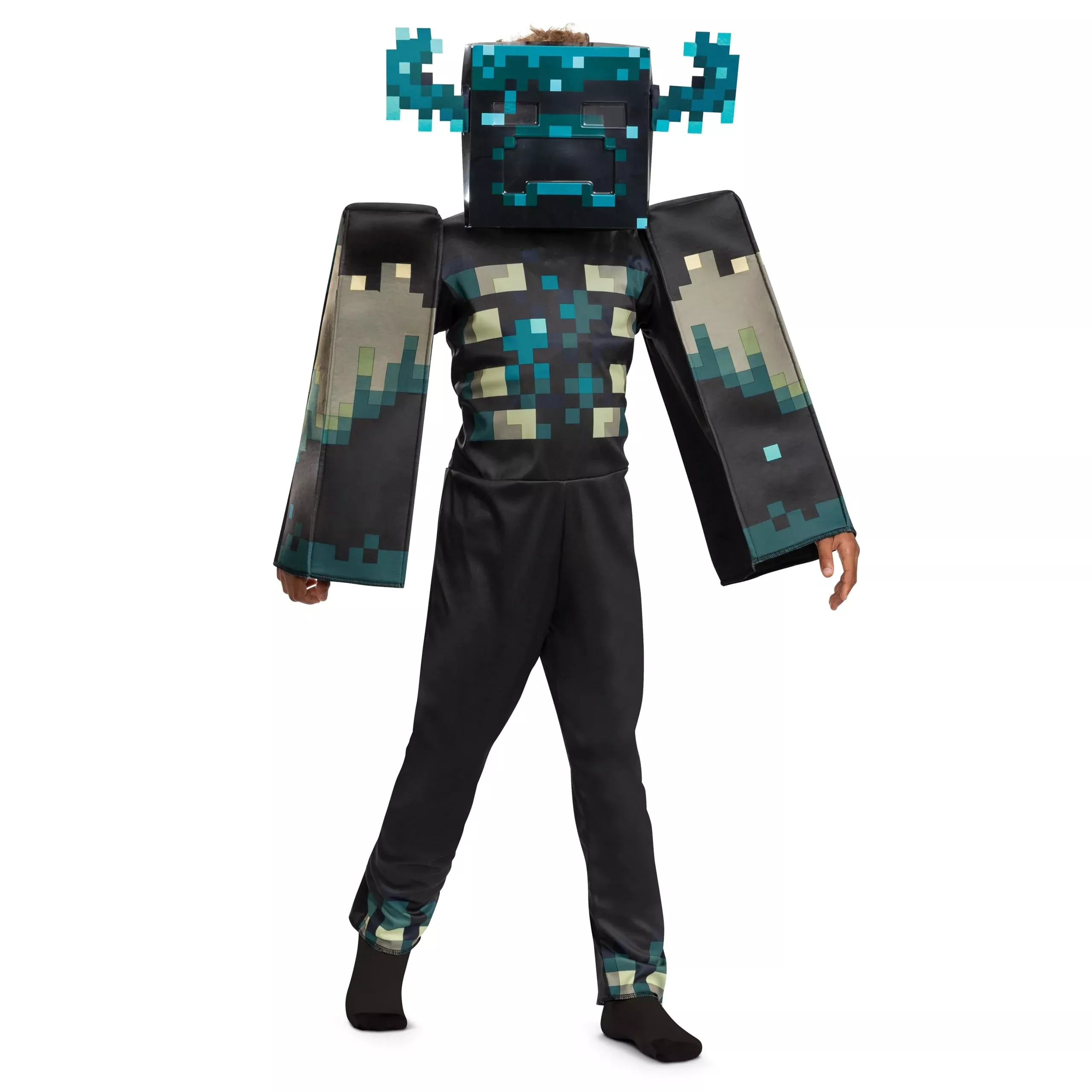 Minecraft Warden Costume - Boys' Size L (10-12) - Pixelated Design