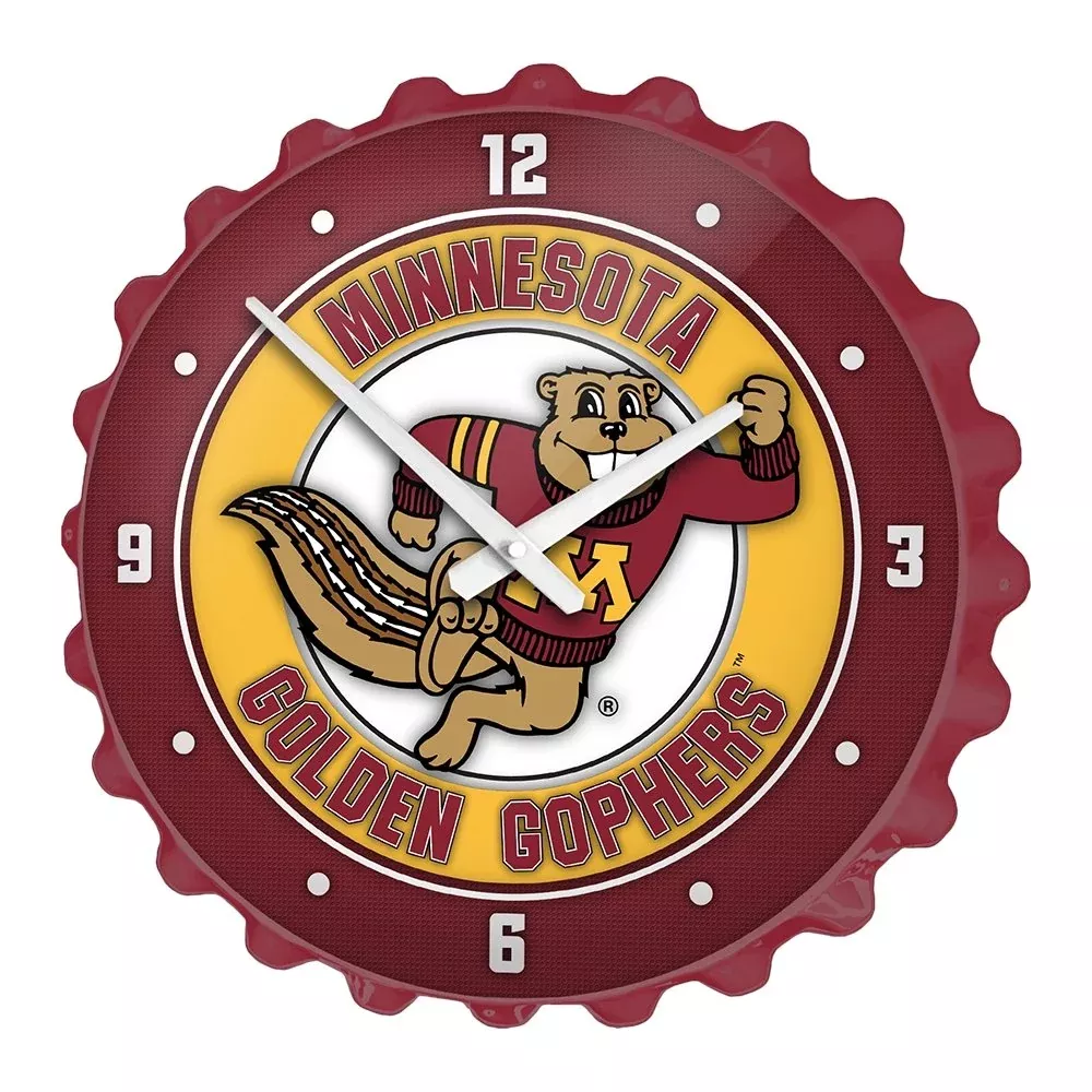Minnesota Golden Gophers: Goldy - Bottle Cap Wall Clock