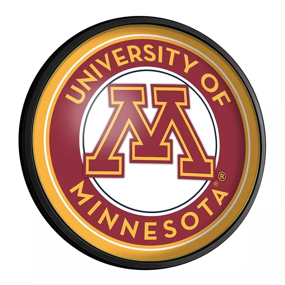 Minnesota Golden Gophers: Round Slimline Lighted Wall Sign