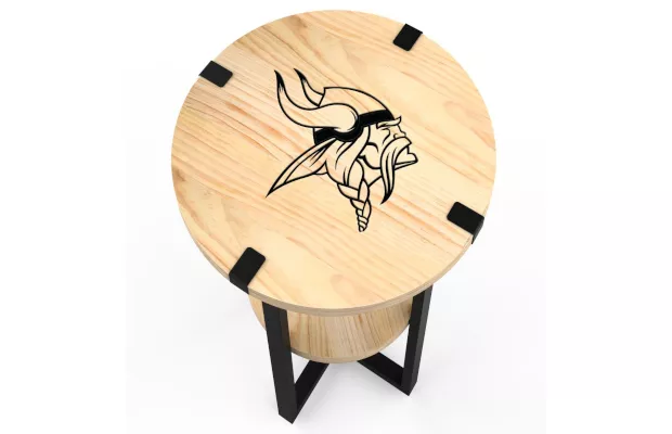 Minnesota Vikings Side Table With Charger For Sale – Game Room Gorilla