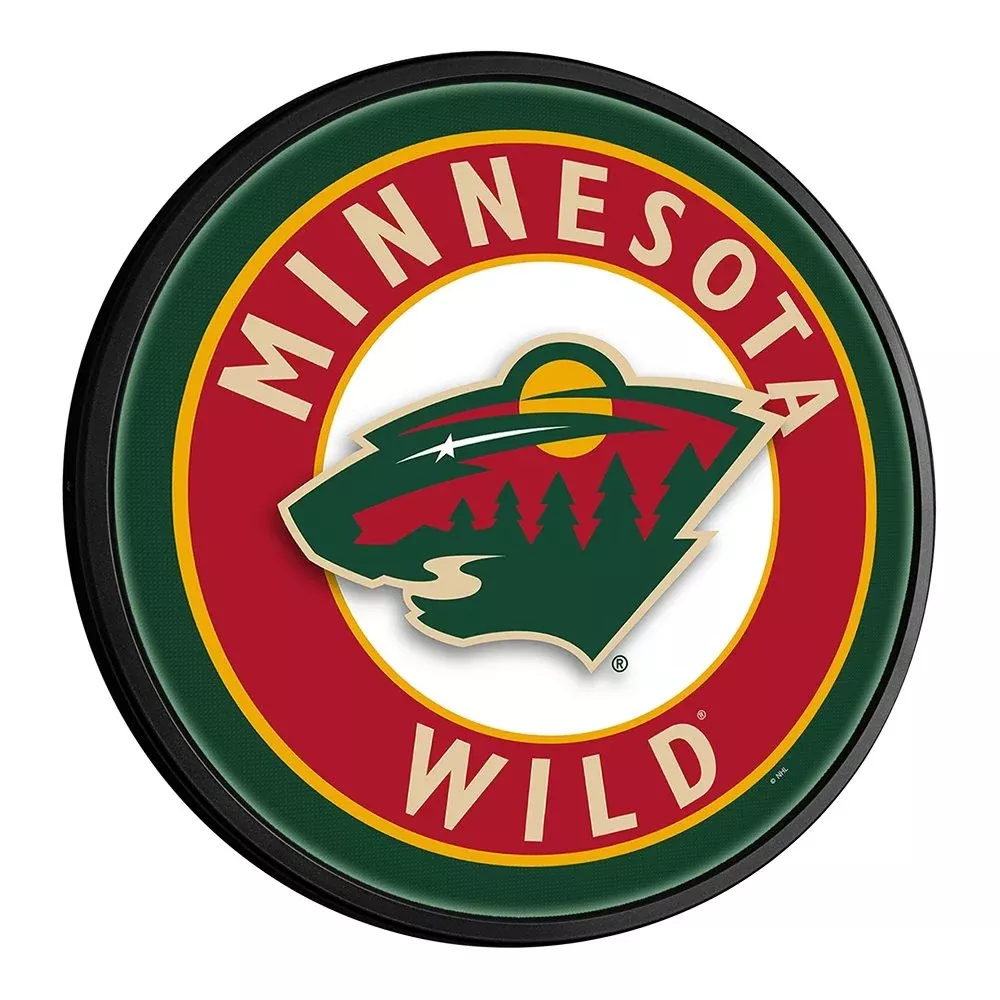 Minnesota Wild: Round Slimline Lighted Wall Sign