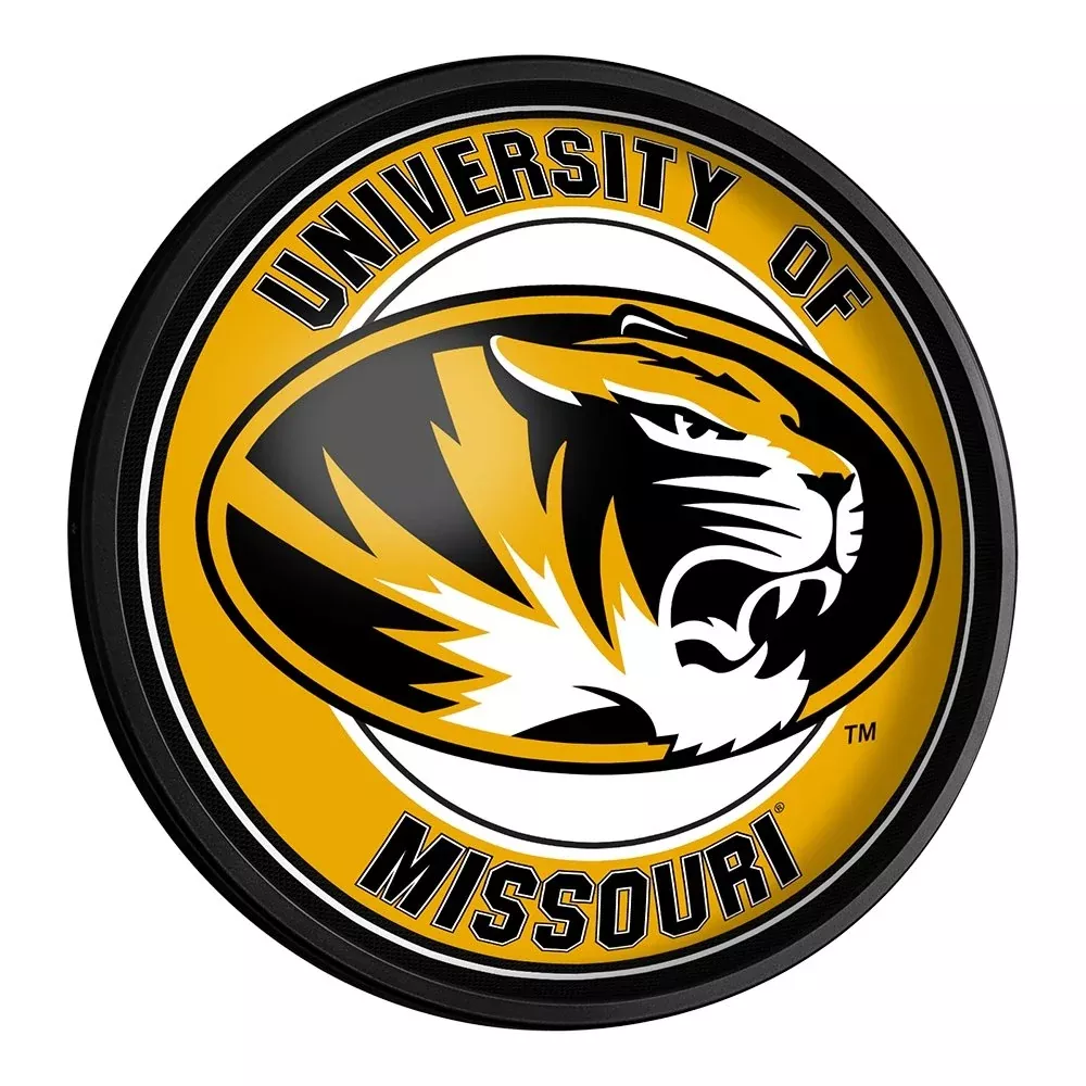 Missouri Tigers: Round Slimline Lighted Wall Sign