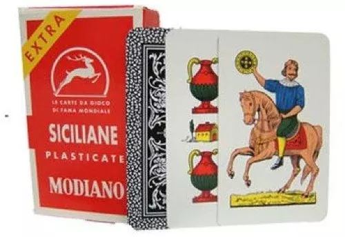 Modiano Italian Playing Cards Deck - Small, Red, 40 Cards