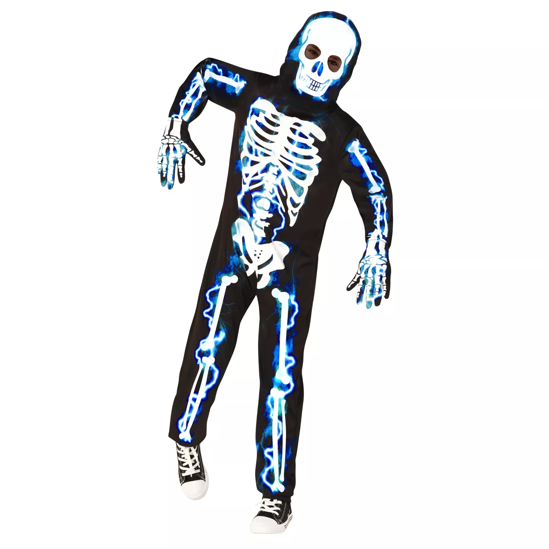 Morph Electric Skeleton Costume Kids Boys Medium Blue