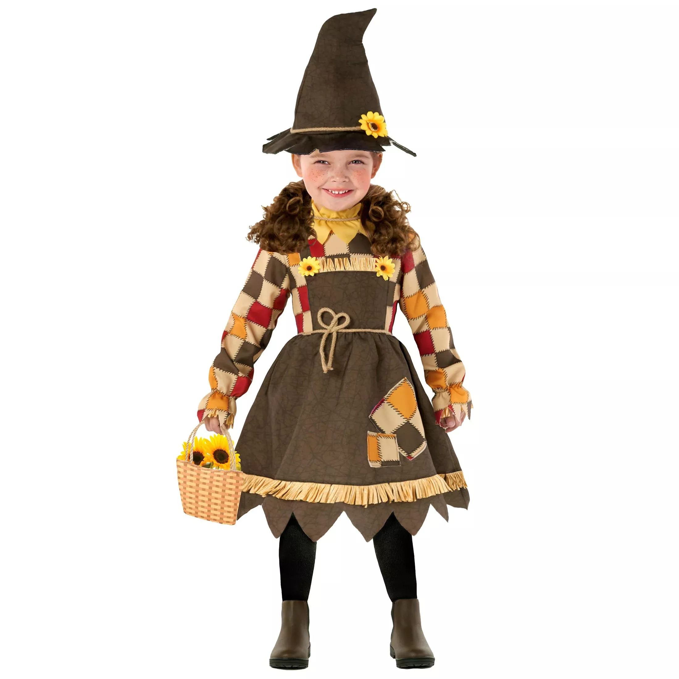 Morph Toddler Scarecrow Costume Brown 1-2 Years with Hat and Bag