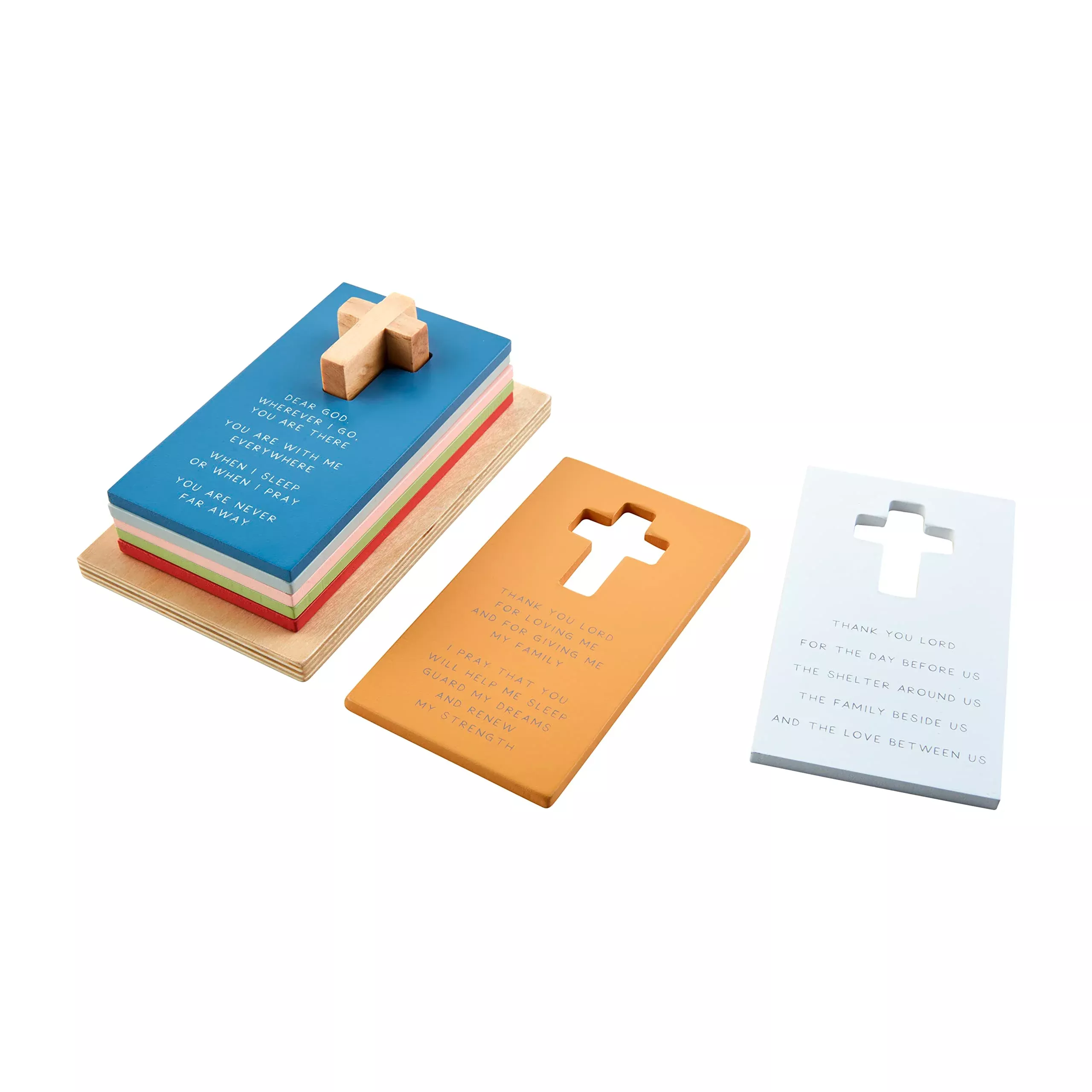 Mud Pie Prayer Puzzle Stacker Multi-Color 8-Piece Set Small