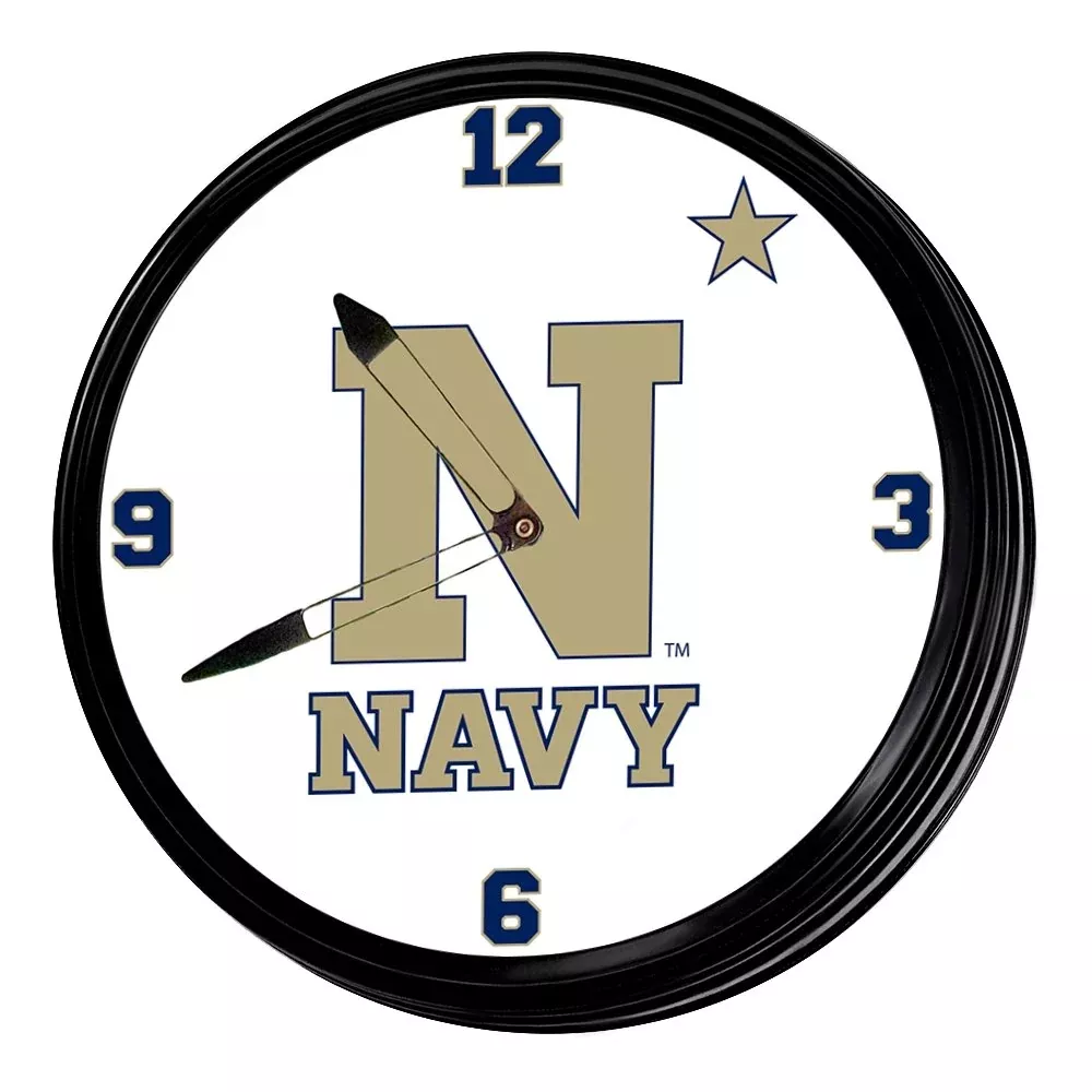 Navy Midshipmen: Retro Lighted Wall Clock