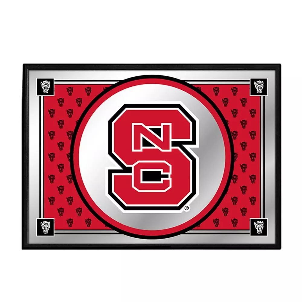 NC State Wolfpack: Team Spirit - Framed Mirrored Wall Sign