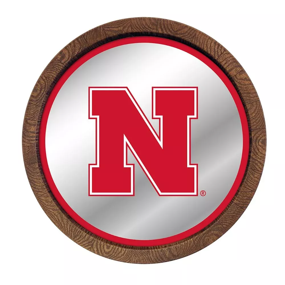 Nebraska Cornhuskers: Mirrored Barrel Top Mirrored Wall Sign