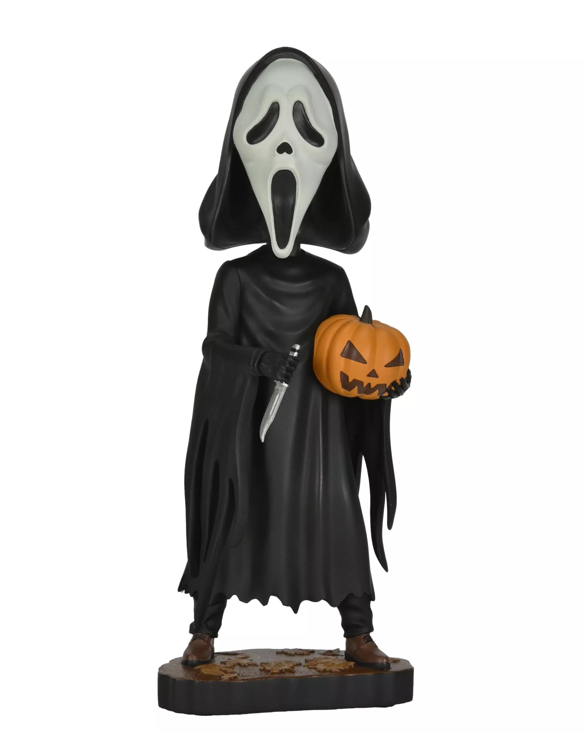 NECA Ghost Face Head Knocker with Pumpkin 8" Black Collectible