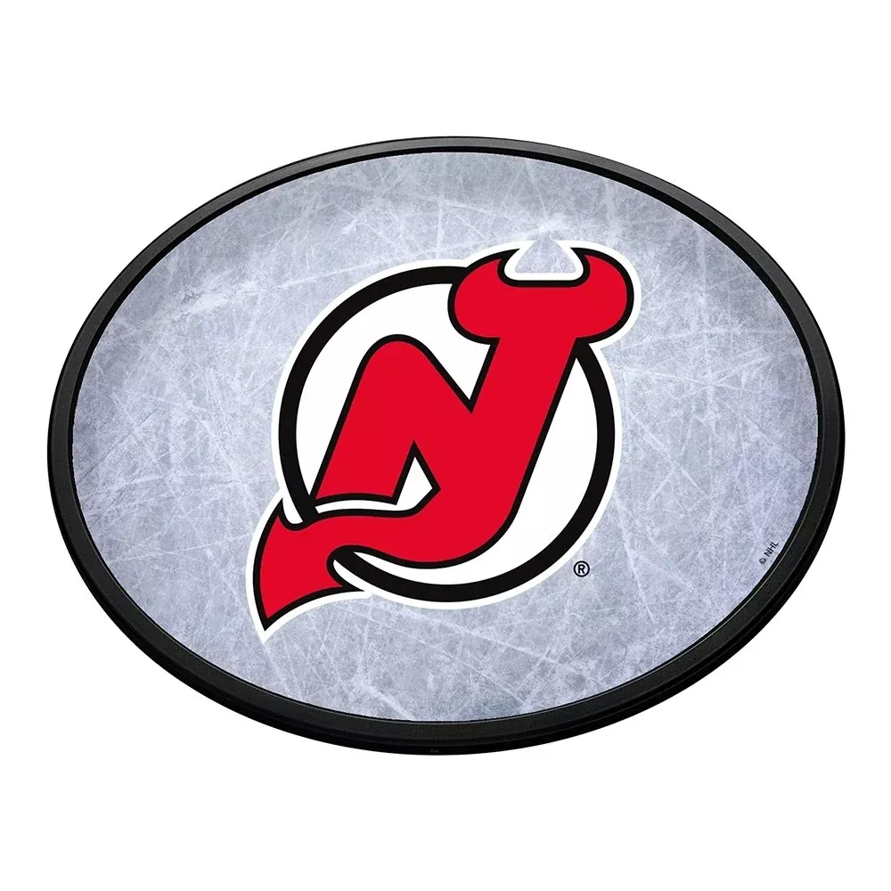 New Jersey Devils: Ice Rink - Oval Slimline Lighted Wall Sign