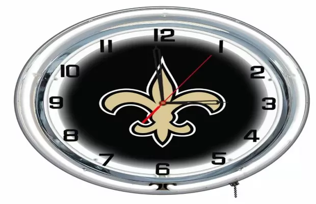 New Orleans Saints 18in Neon Clock For Sale – Game Room Gorilla
