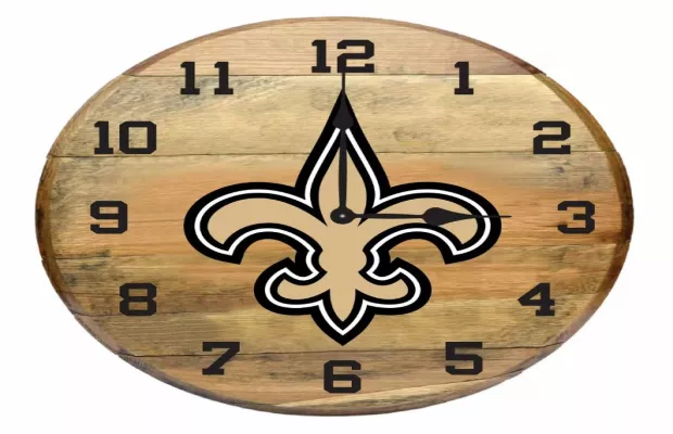 New Orleans Saints Oak Barrel Clock For Sale – Game Room Gorilla