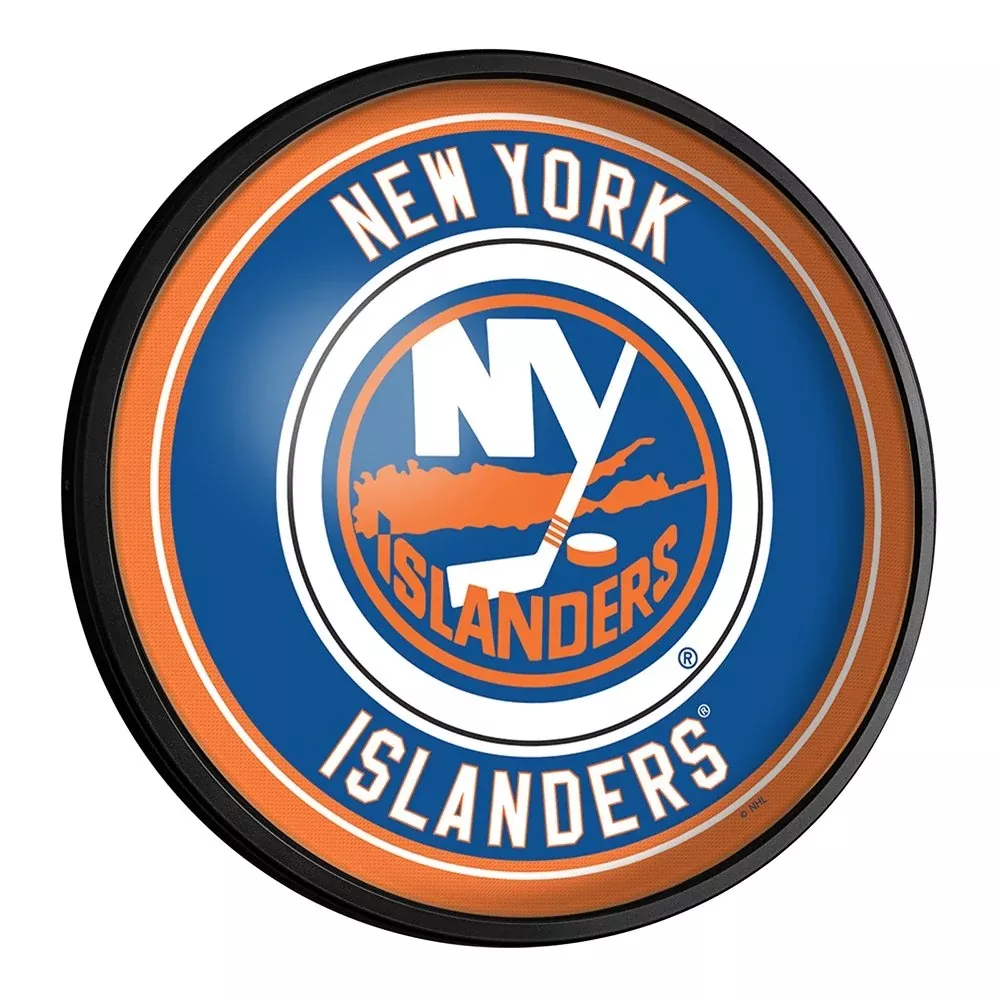 New York Islanders: Round Slimline Lighted Wall Sign