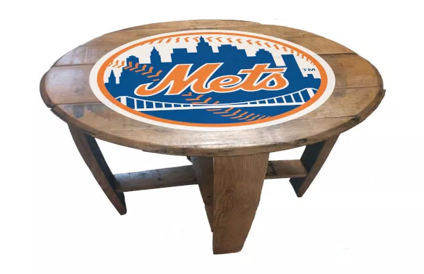 New York Mets Oak Barrel Table For Sale – Game Room Gorilla