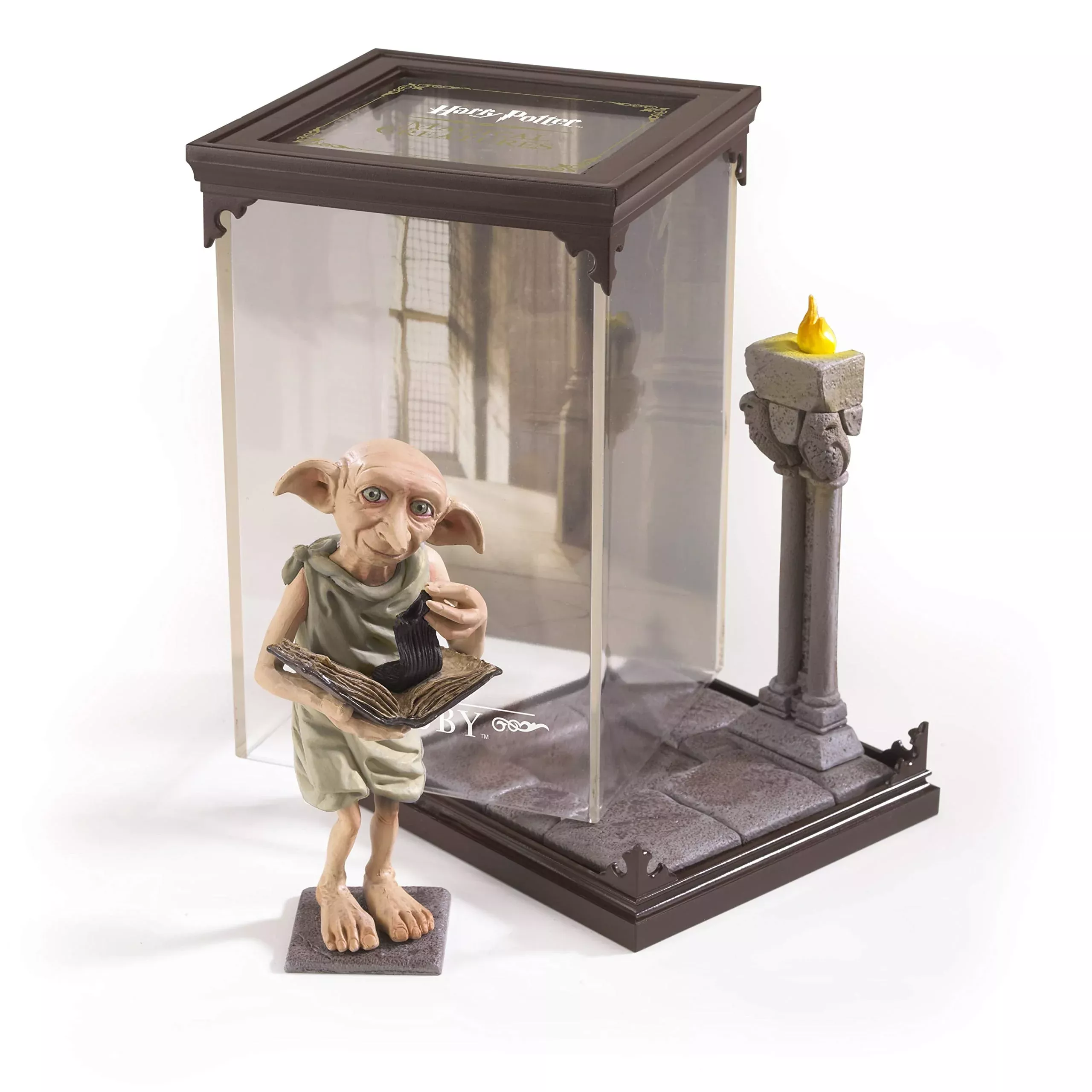 The Noble Collection Dobby Figurine with Diorama Display Case 7" Multicolor