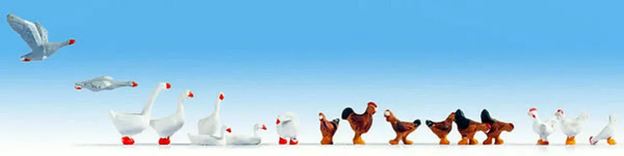 Noch 15772 HO Scale Figures Chickens & Geese