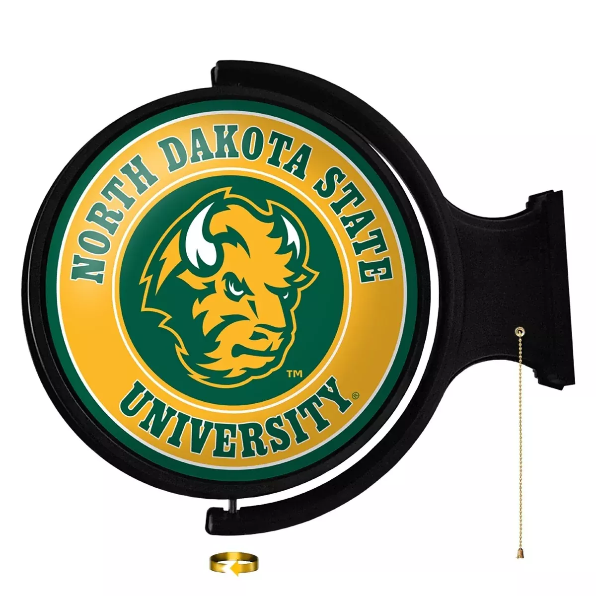 North Dakota State Bison: Thundar - Original Round Rotating Lighted Wall Sign