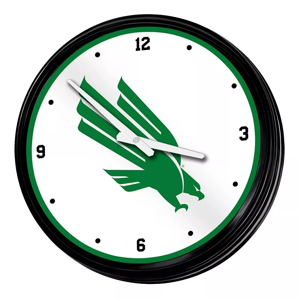 North Texas Mean Green: Retro Lighted Wall Clock