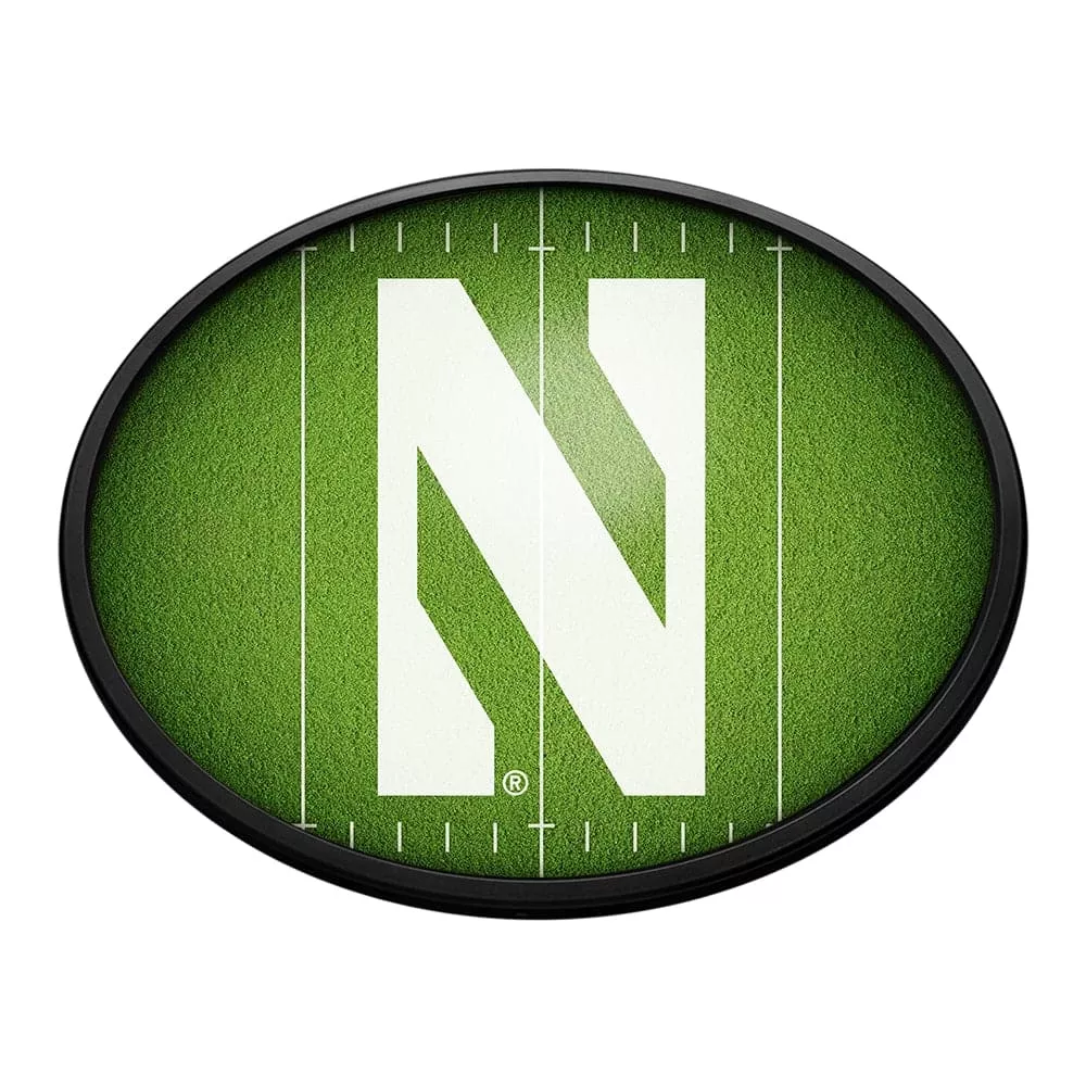 Northwestern Wildcats: On the 50 - Oval Slimline Lighted Wall Sign
