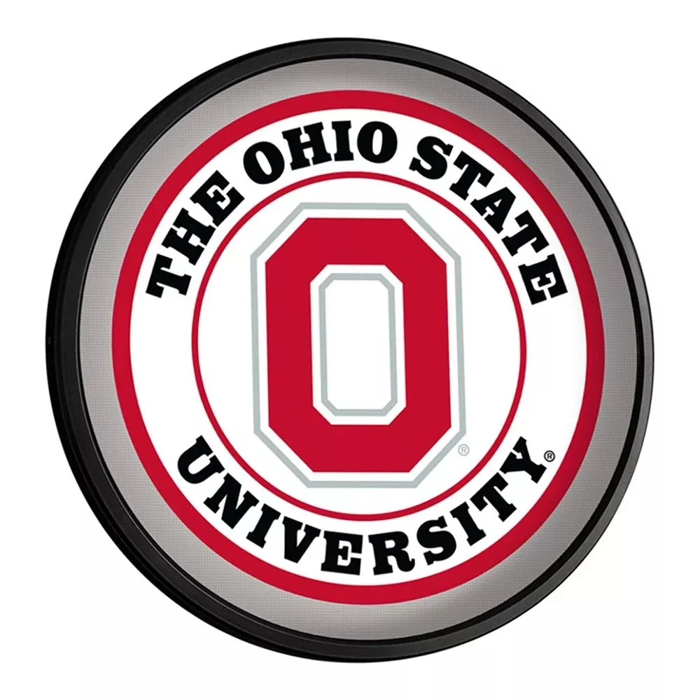 Ohio State Buckeyes: Block O - Round Slimline Lighted Wall Sign