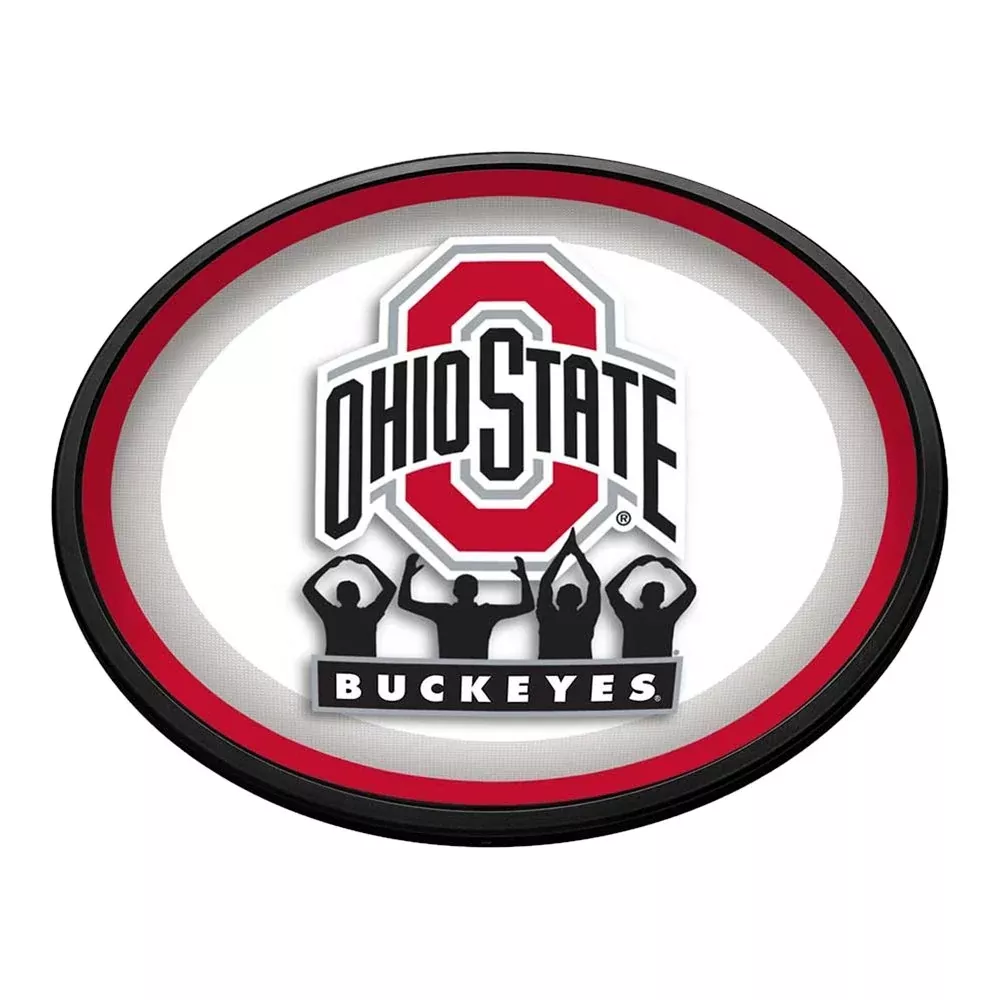 Ohio State Buckeyes: O-H-I-O - Oval Slimline Lighted Wall Sign