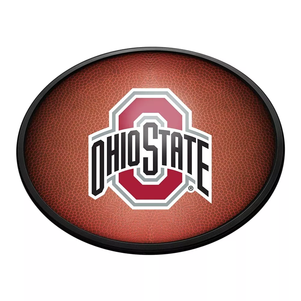 Ohio State Buckeyes: Pigskin - Oval Slimline Lighted Wall Sign