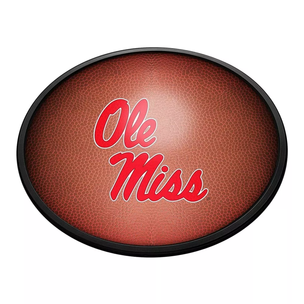 Ole Miss Rebels: Pigskin - Oval Slimline Lighted Wall Sign