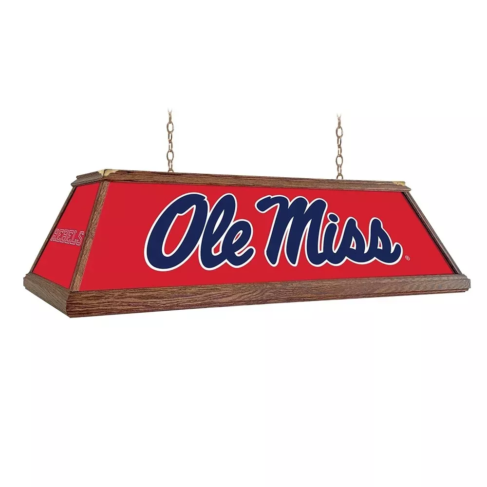 Ole Miss Rebels: Premium Wood Pool Table Light