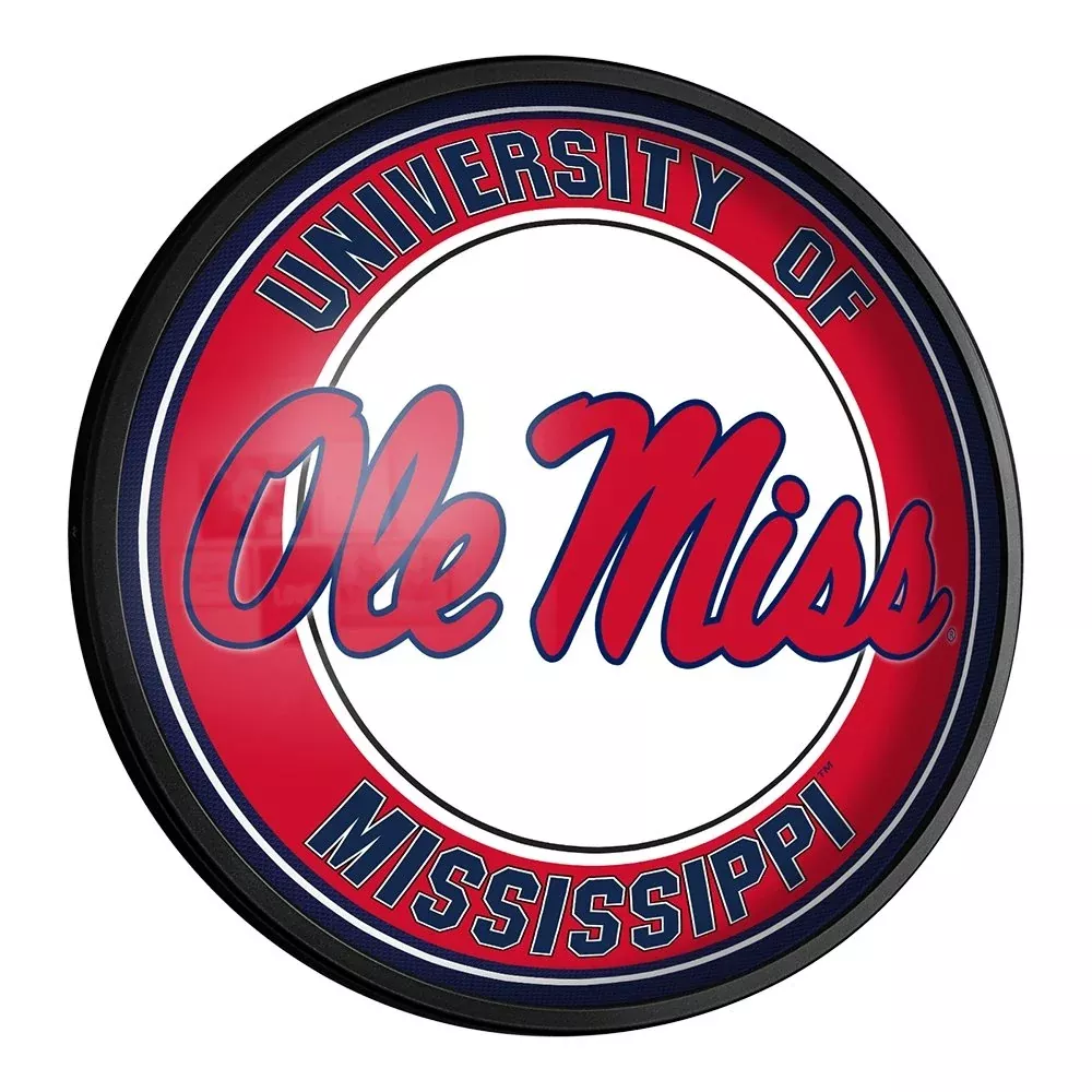 Ole Miss Rebels: Round Slimline Lighted Wall Sign