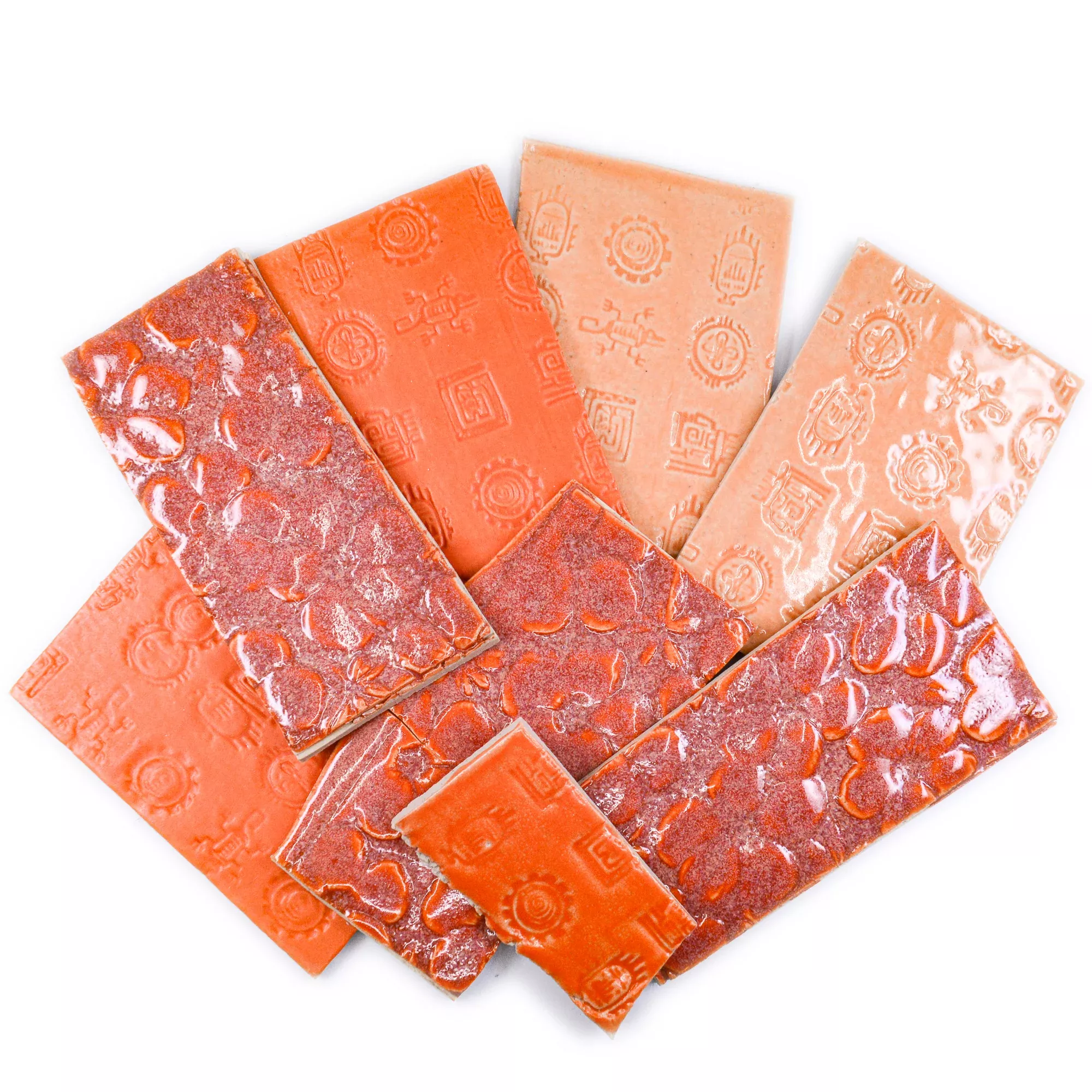 Orange - Handmade Ceramic Tile Scraps